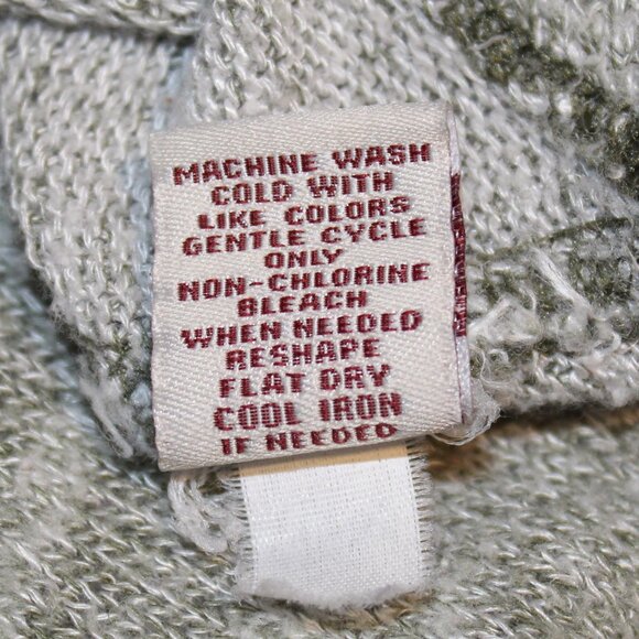 Mudd Marled Knit V-Neck Lightweight Varsity curved hem greenish-gray top M - Picture 8 of 8